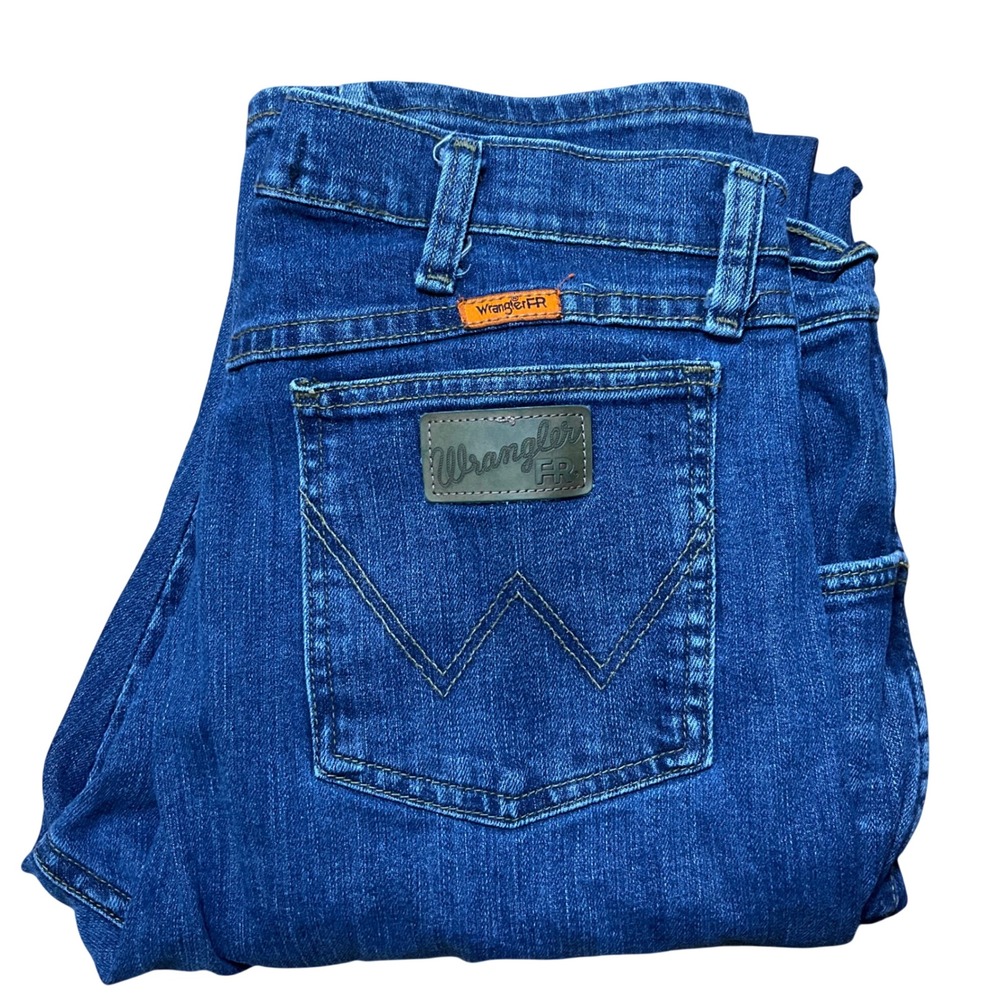 Wrangler FR Advanced Comfort Mens Jeans CAT2 2112 Flame Resistant Denim Blue